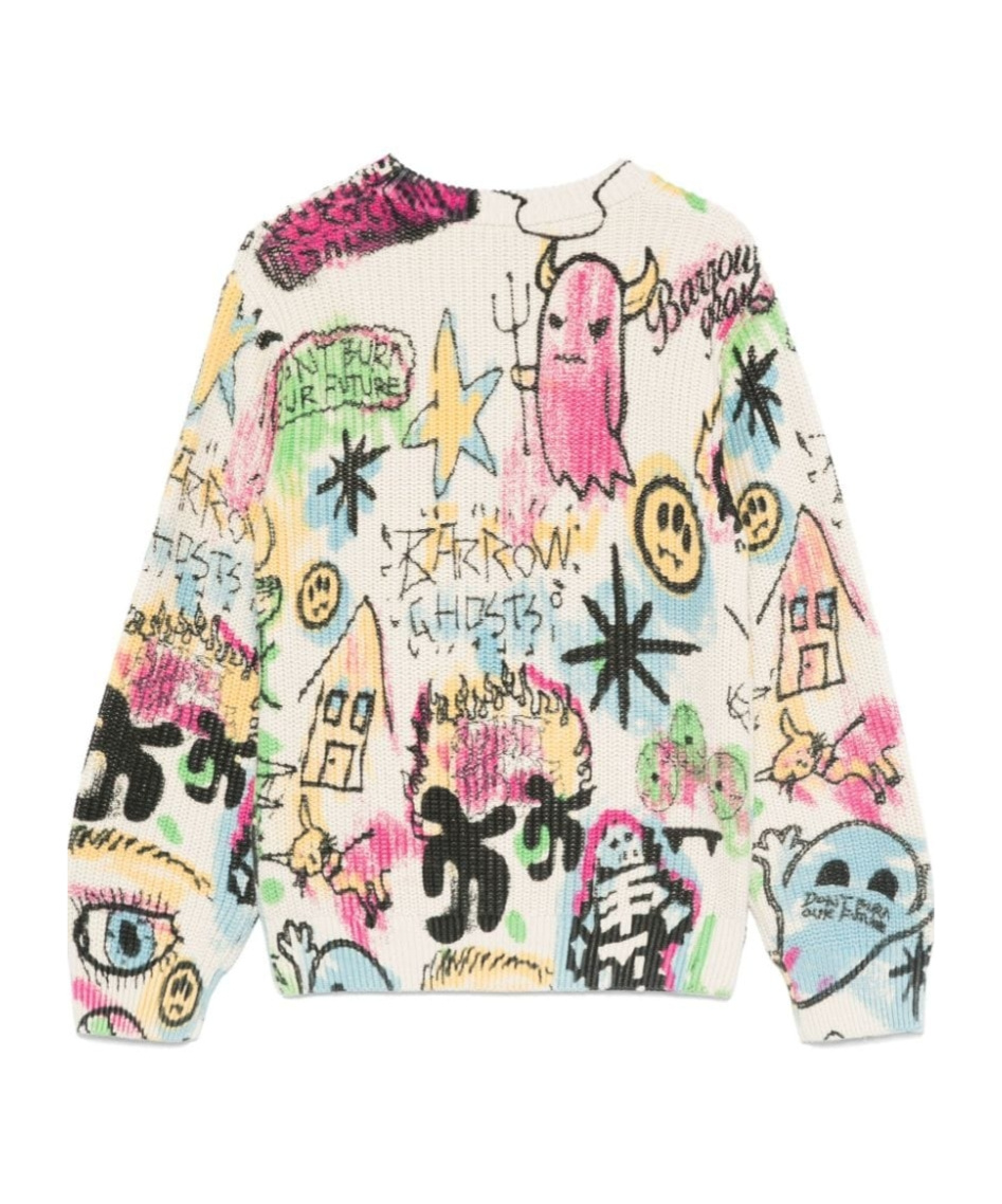 Barrow Graffiti-print Sweater In White