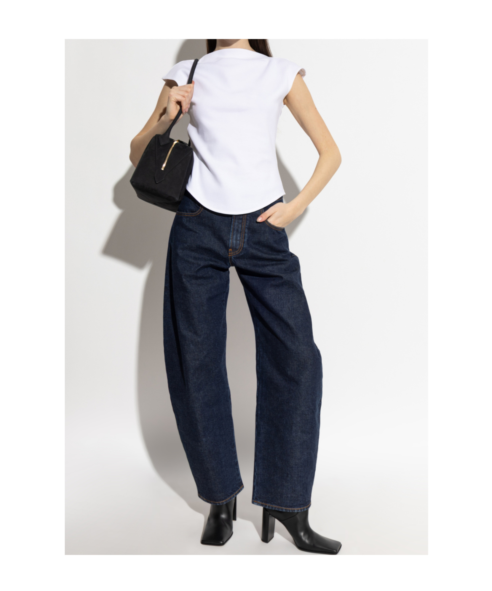 Alaïa Belt Loop Denim Trousers In Blue