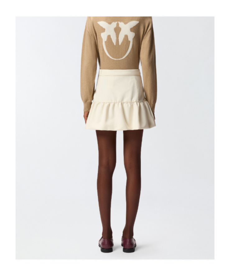 Pinko Ruffled Mini Skirt In White