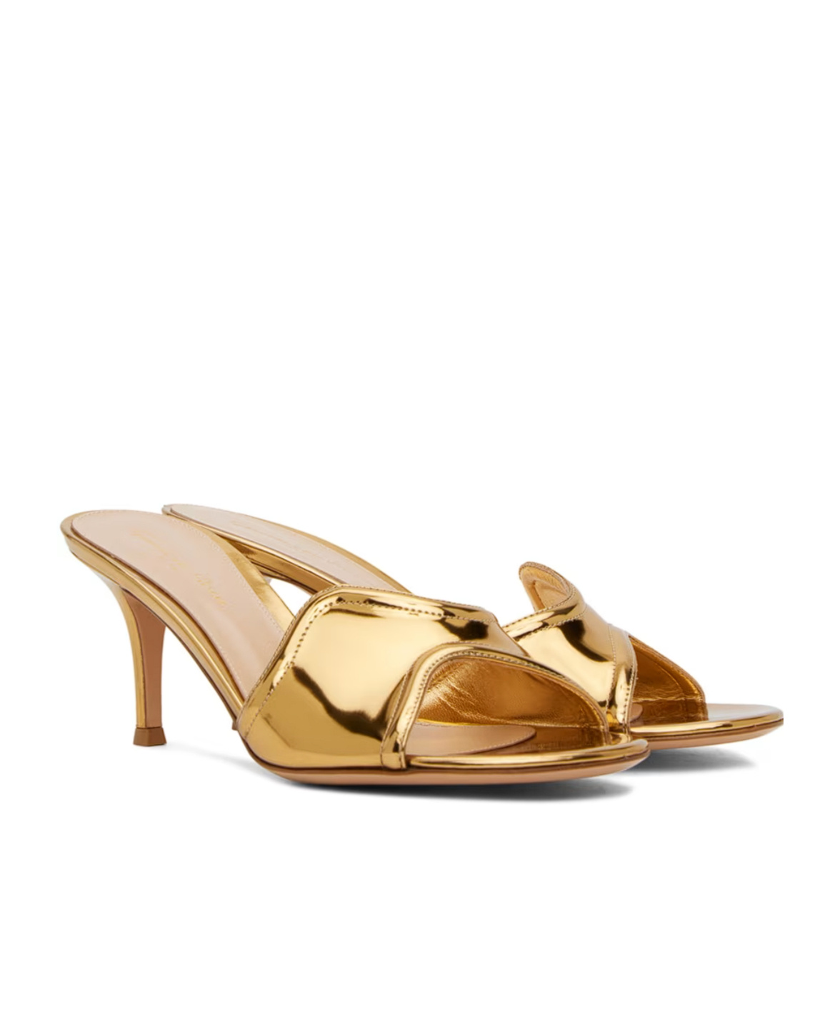 Gianvito Rossi Lucrezia Metallic-effect Mules In Brown