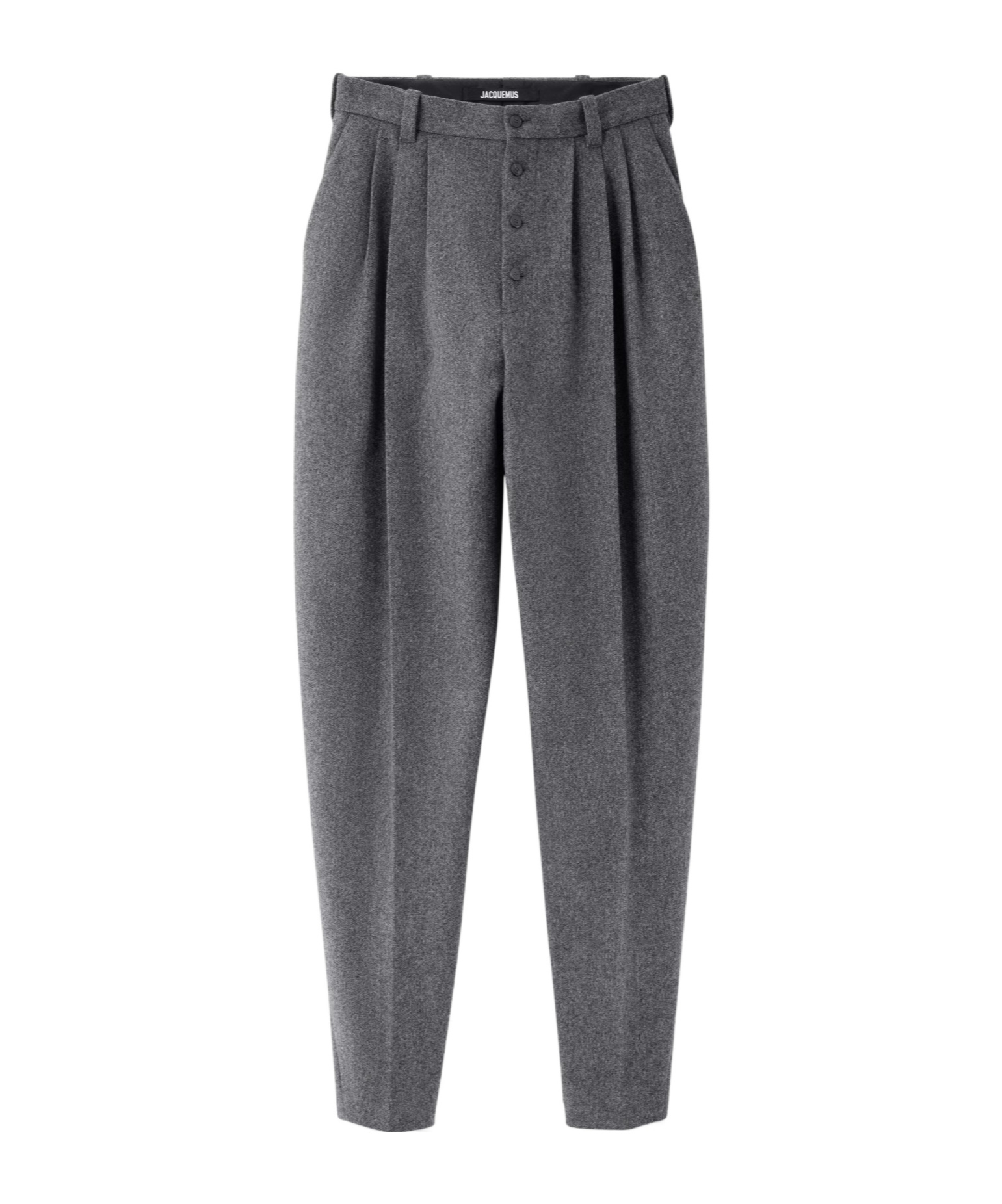 Jacquemus High-waisted Button-down Pants In Gray
