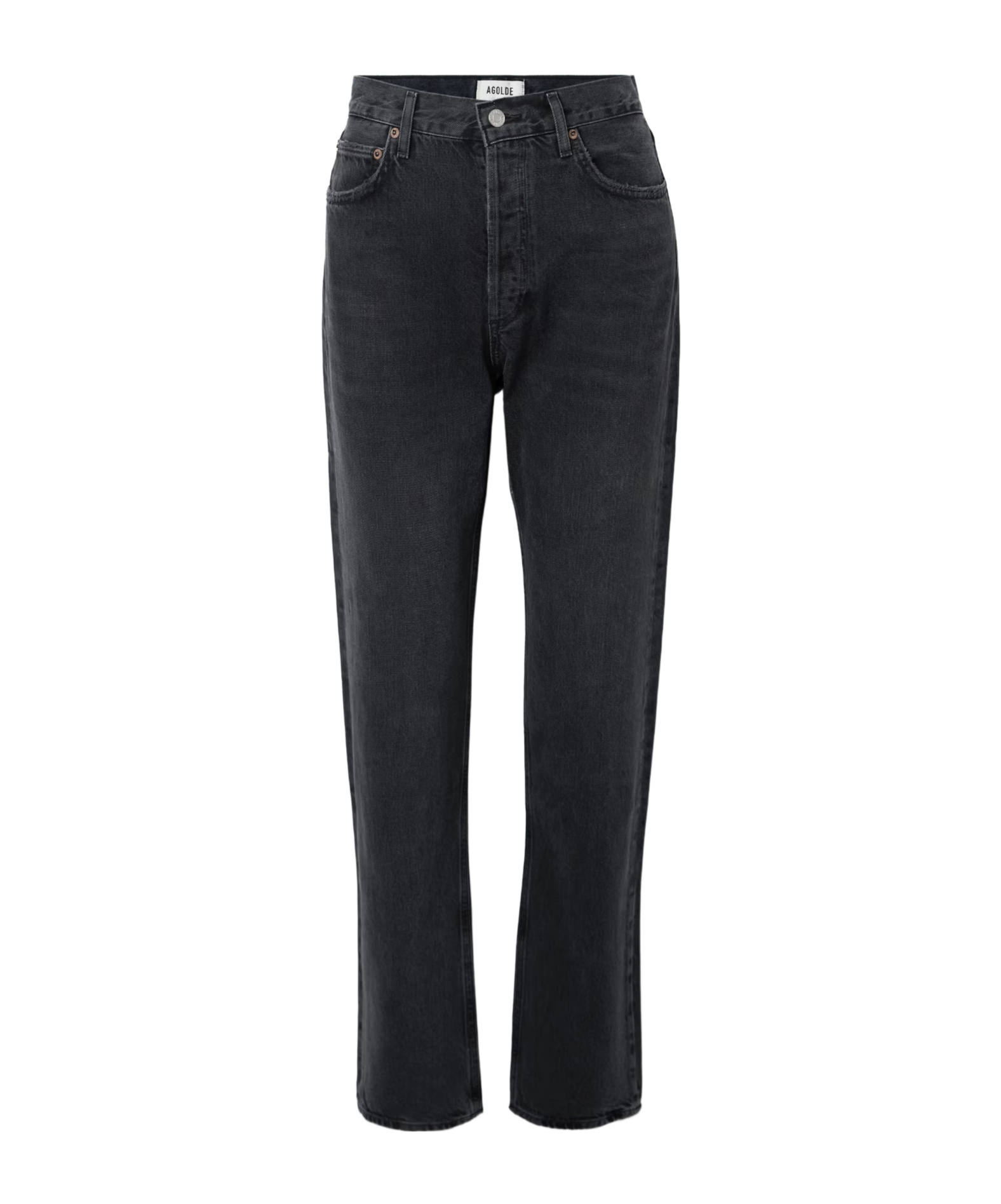 Agolde High Waist Straight Jeans In Black