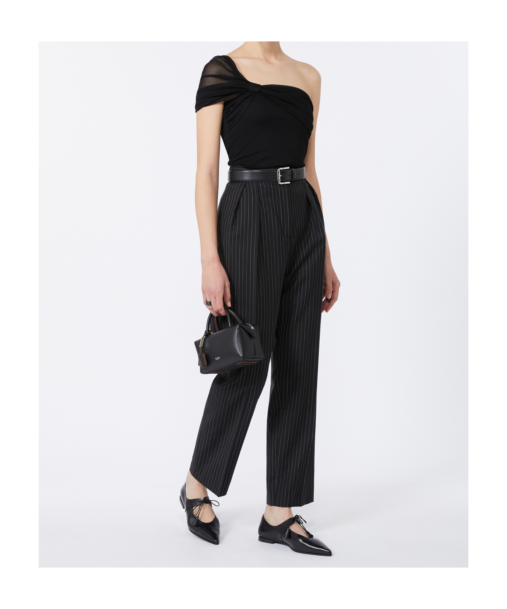 Max Mara Bellico Viscose Blend Top In Black