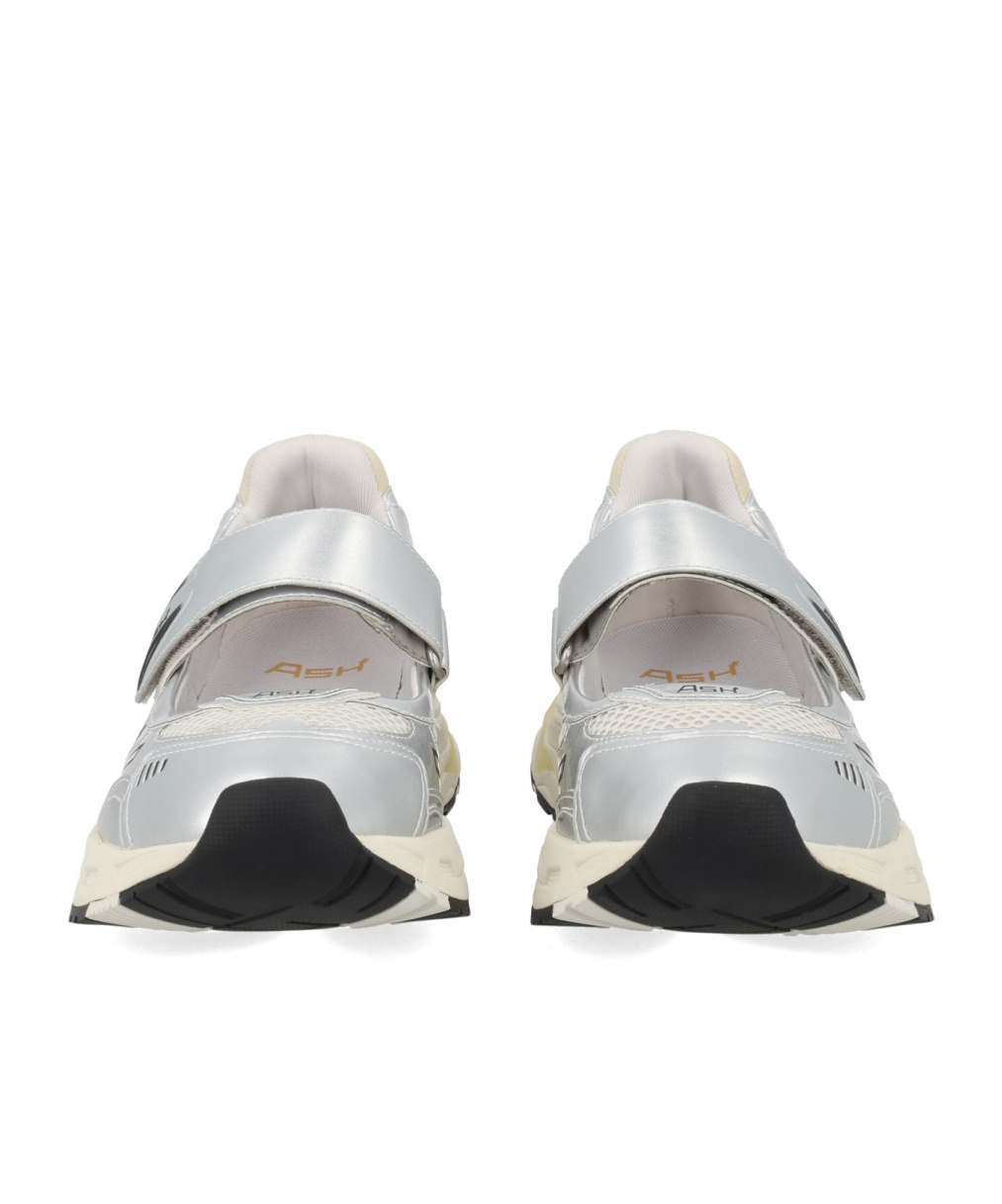 Ash Rolls Polyurethane Metallic Silver Sneakers In Gray