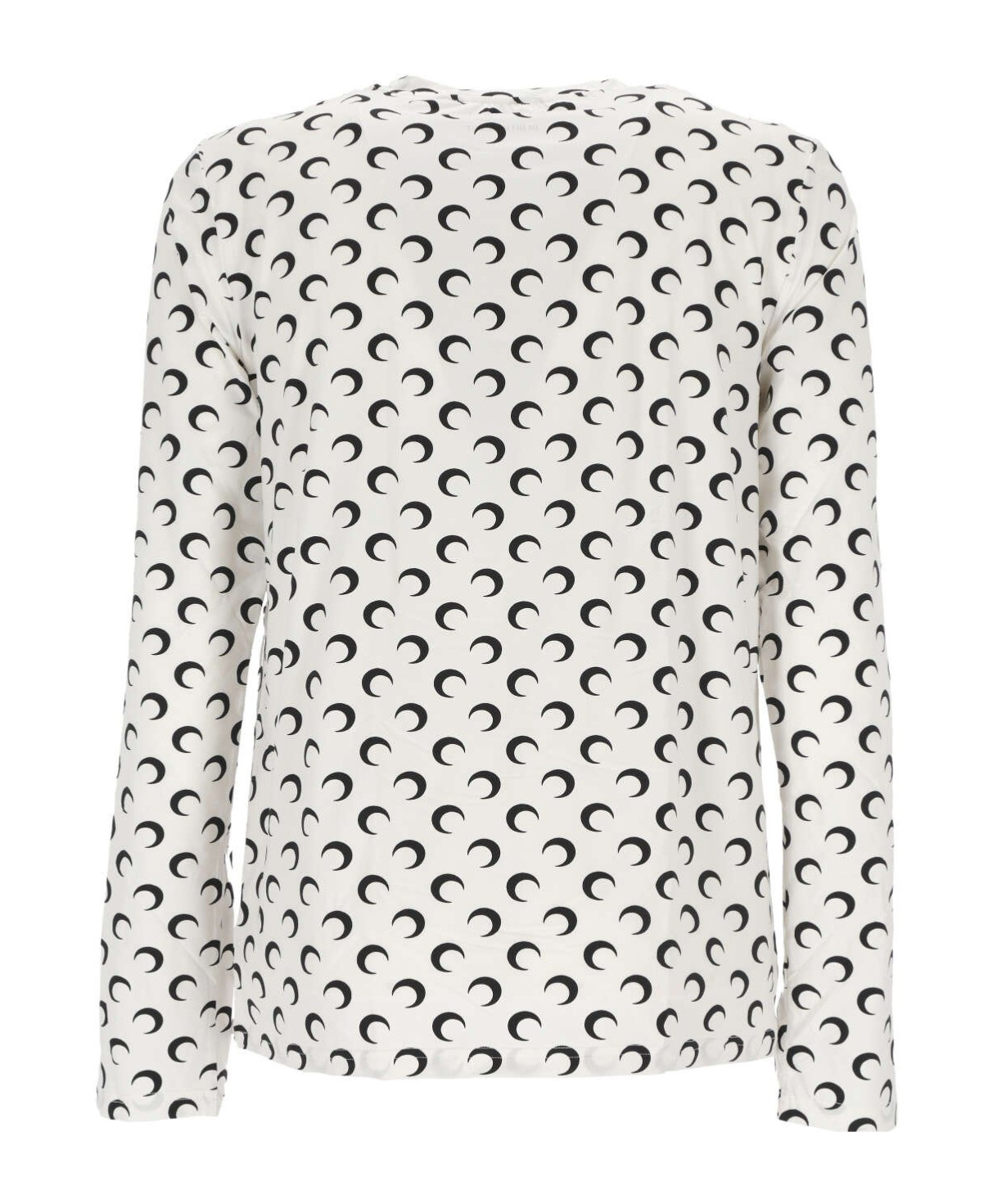 Marine Serre Moon Printed Long Sleeved T-shirt In White