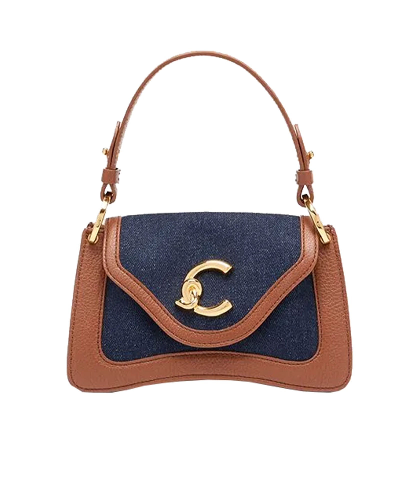 Coccinelle Mini C-me Denin Cross Body Bag In Blue