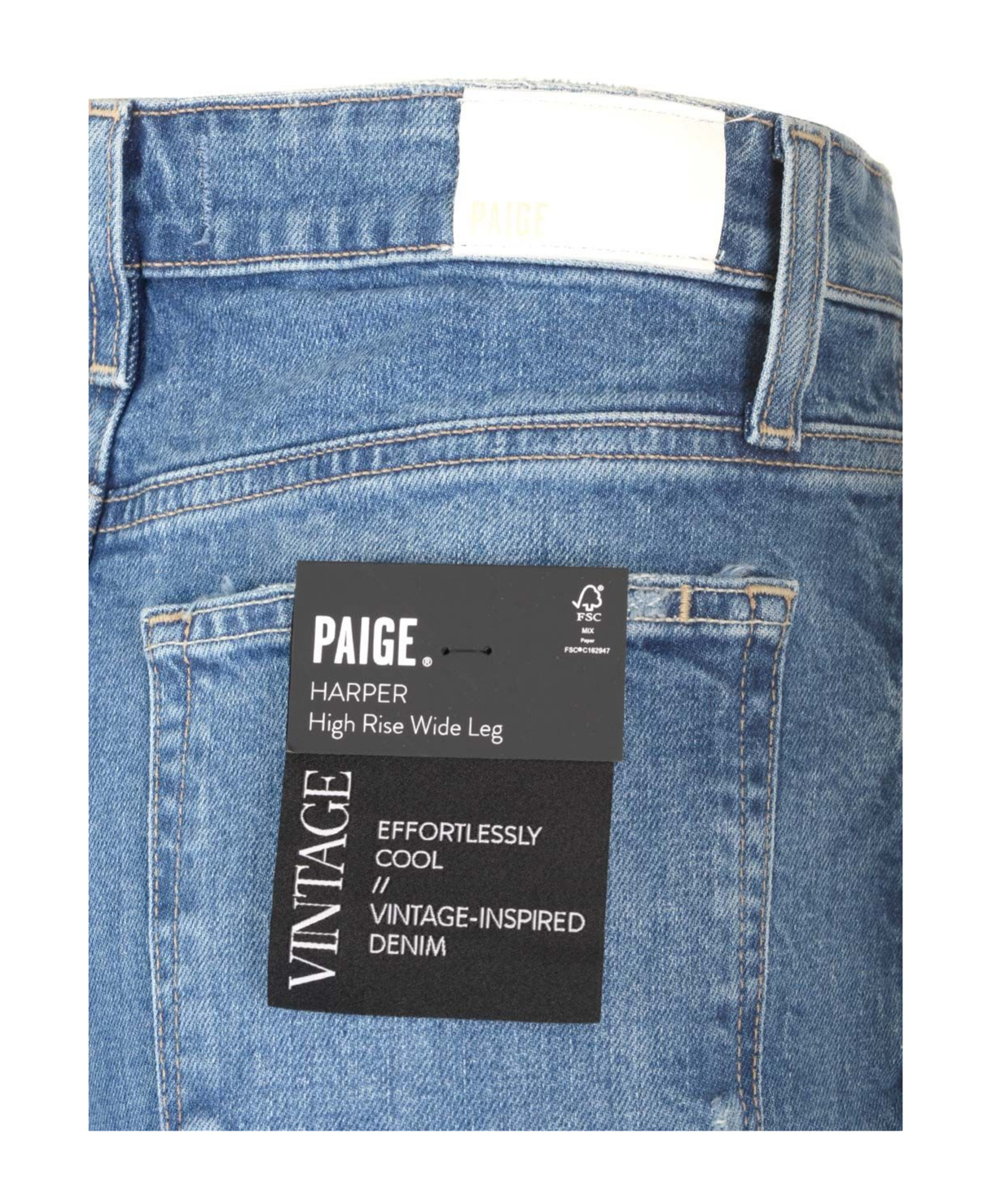 Paige Womens Familia Eco Harper Wide-leg High-rise Stretch-denim Jeans In Blue