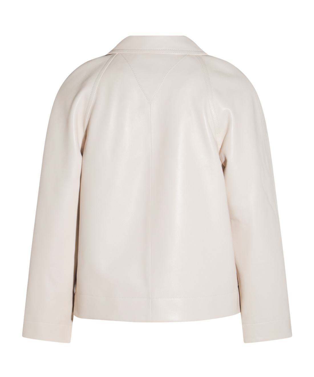 Bottega Veneta Leather Collared Jacket With Front And Lateral Pockets In Nude