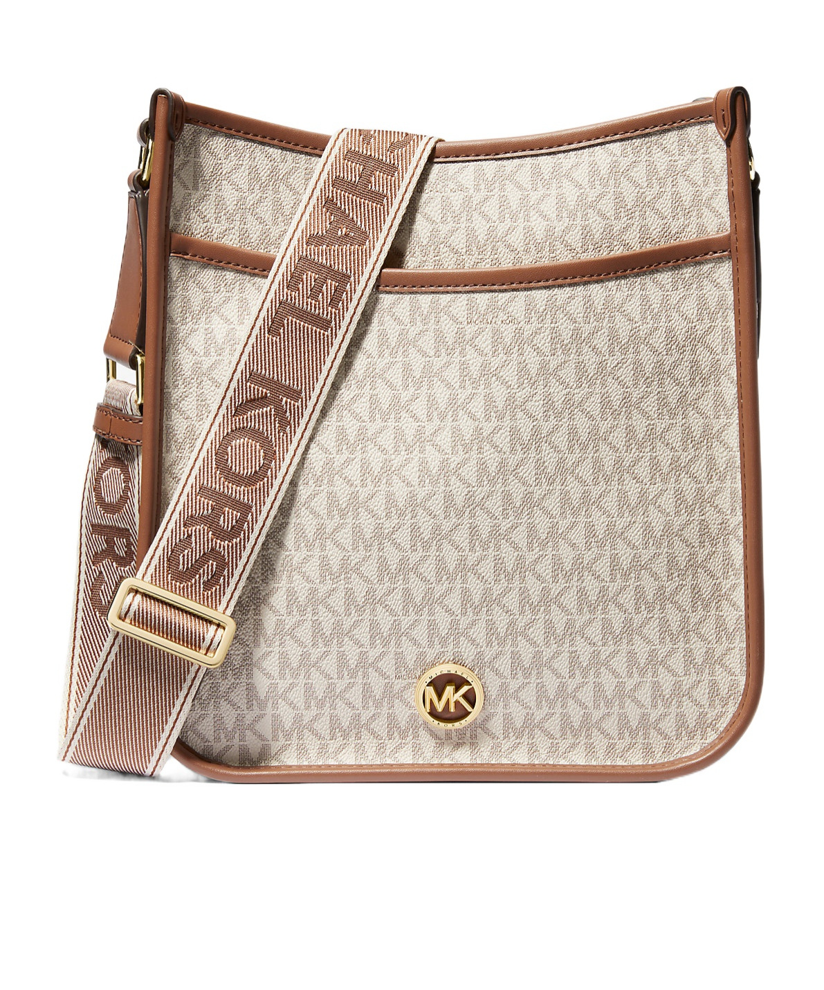 Michael Michael Kors Luisa Large Signature Mailman Bag In Nude