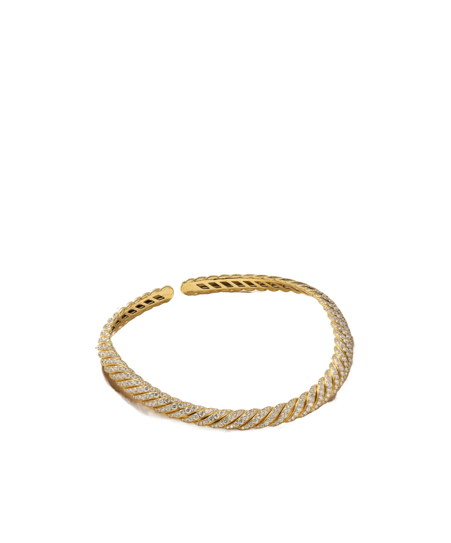 David Yurman Sculpted Cable 18-karat Gold Diamond Necklace In No