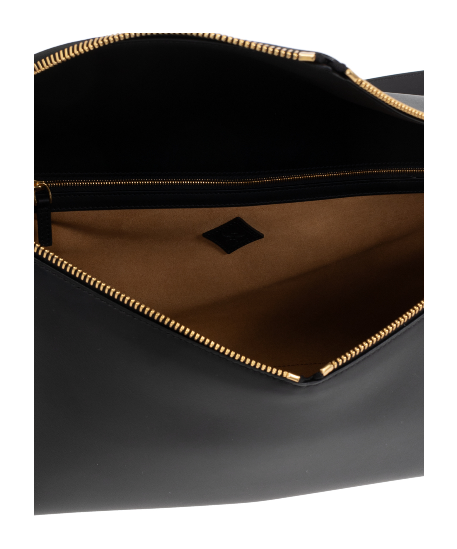 Mcm Zippered Shoulder Bag In Black