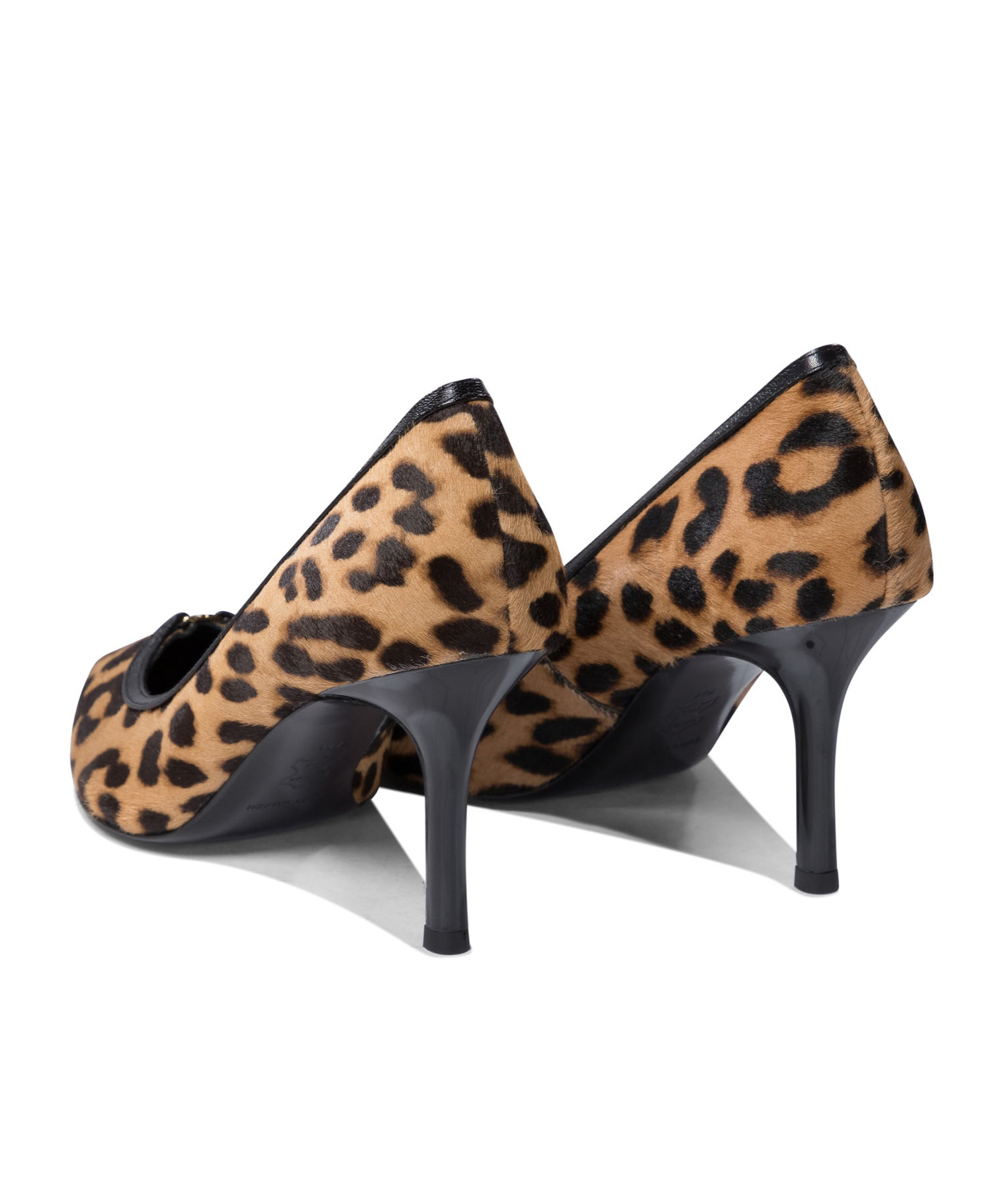 Tory Burch Double T Buckle Genuine Calf Hair Kitten Heel Pump In Black