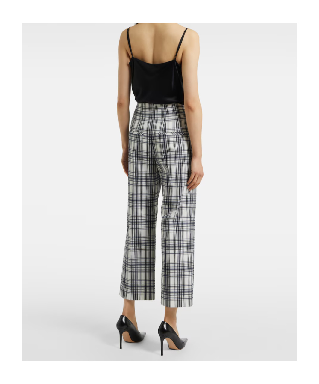 Veronica Beard Dova Plaid Cotton-blend Wide-leg Pants In Gray