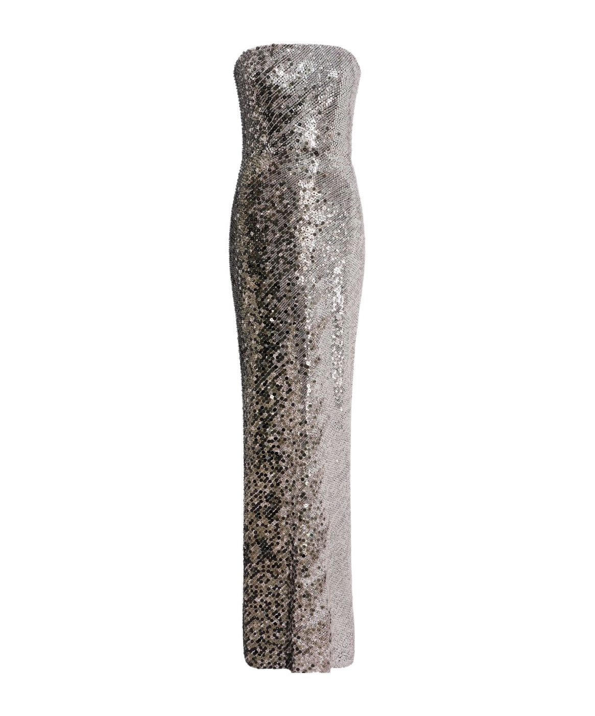 Jenny Packham Caron Sequin-embellished Strapless Maxi Dress In Silver