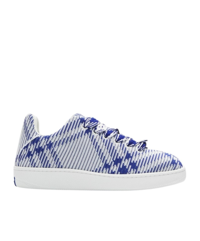 Burberry Dynamic Blue And White Patterned Sneakers In White