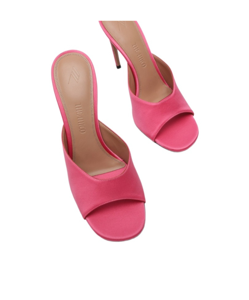 Attico Round-toe High-heeled Sandals In Pink