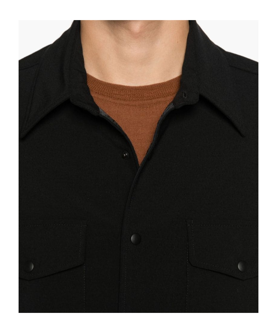 ASPESI ASPESI FLANNEL CURVED HEM SHIRT JACKET
