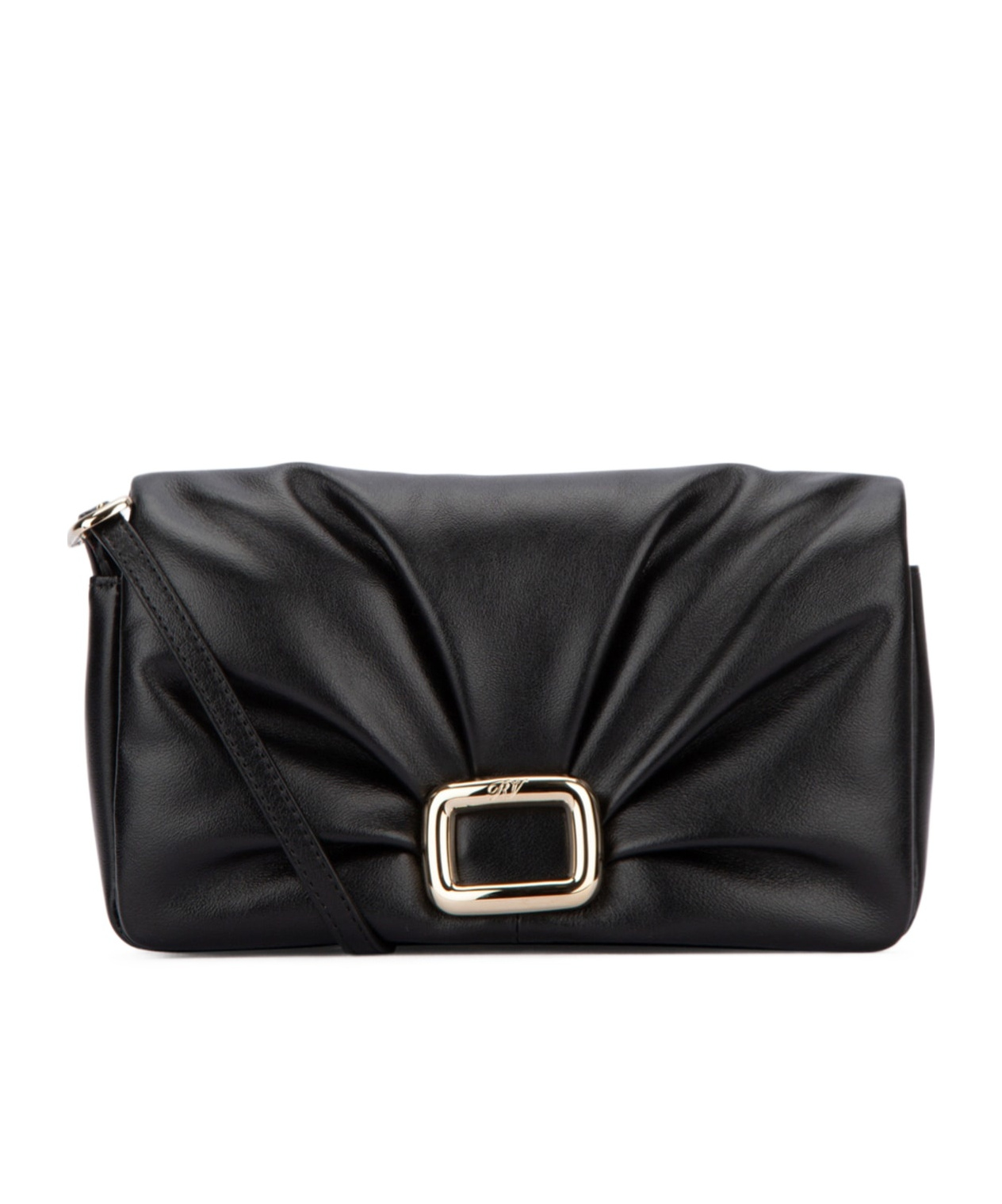 Roger Vivier Gold-tone Hardware Clutch Bag In Black