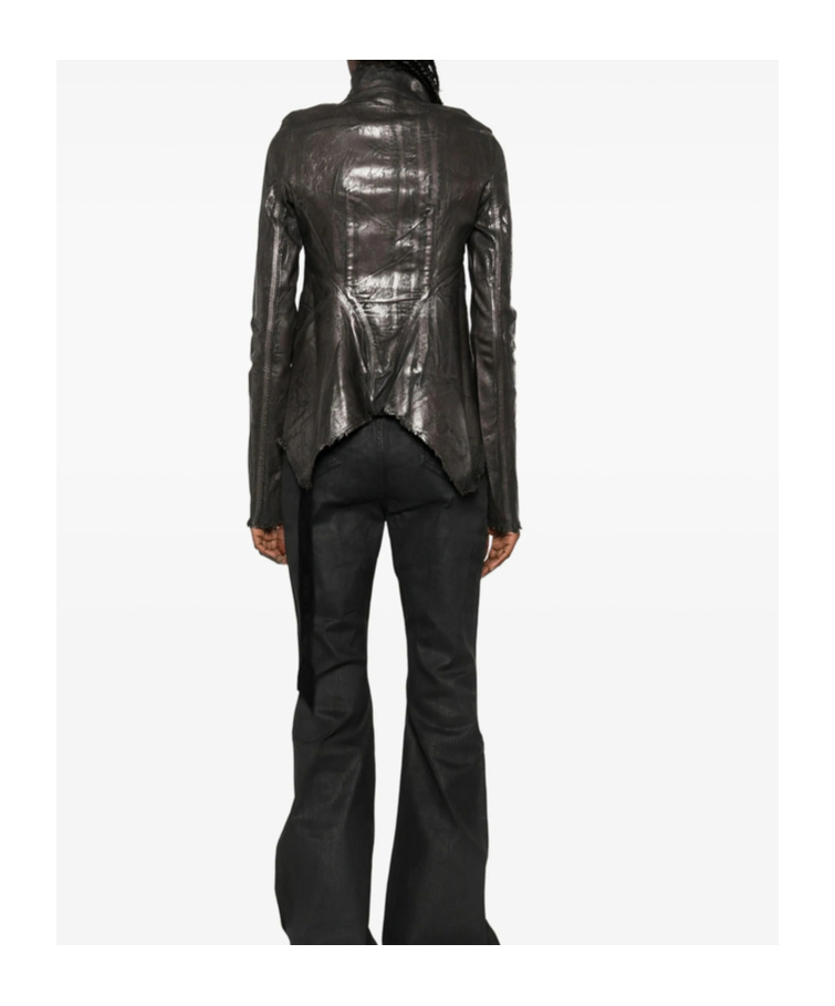 Rick Owens Drkshdw Asymmetrical Zip-front Jacket In Black