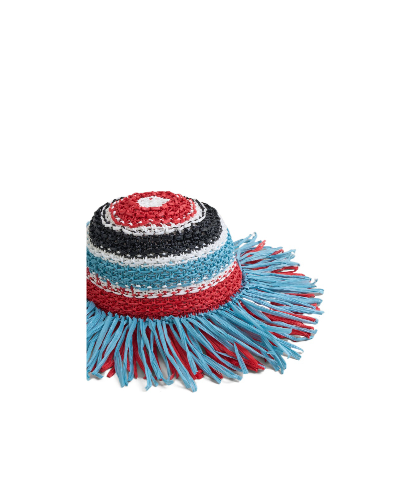 Marni Multicolored Striped Hat In Blue