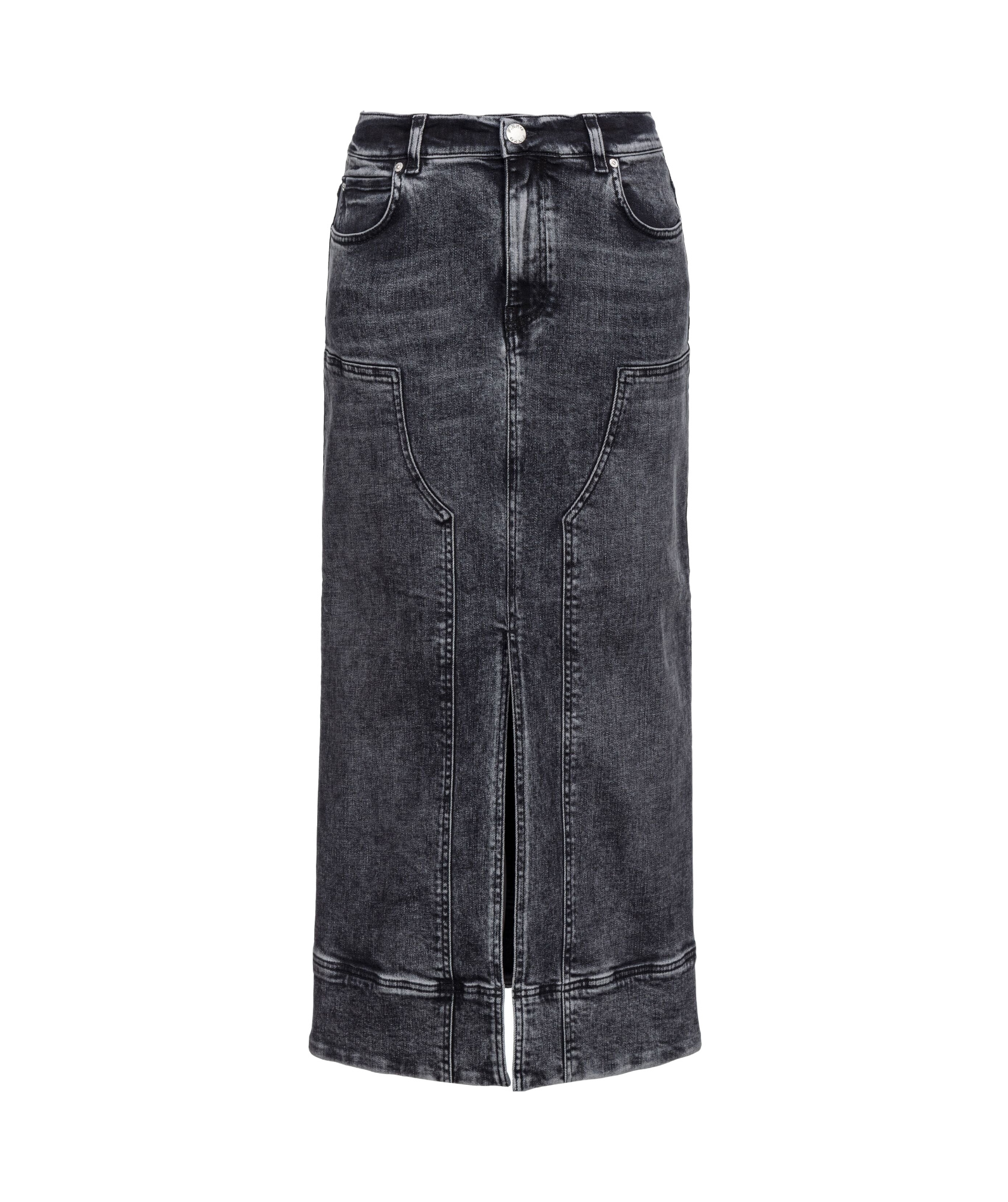 Shop Pinko Gregoriana Denim Midi Skirt In Black