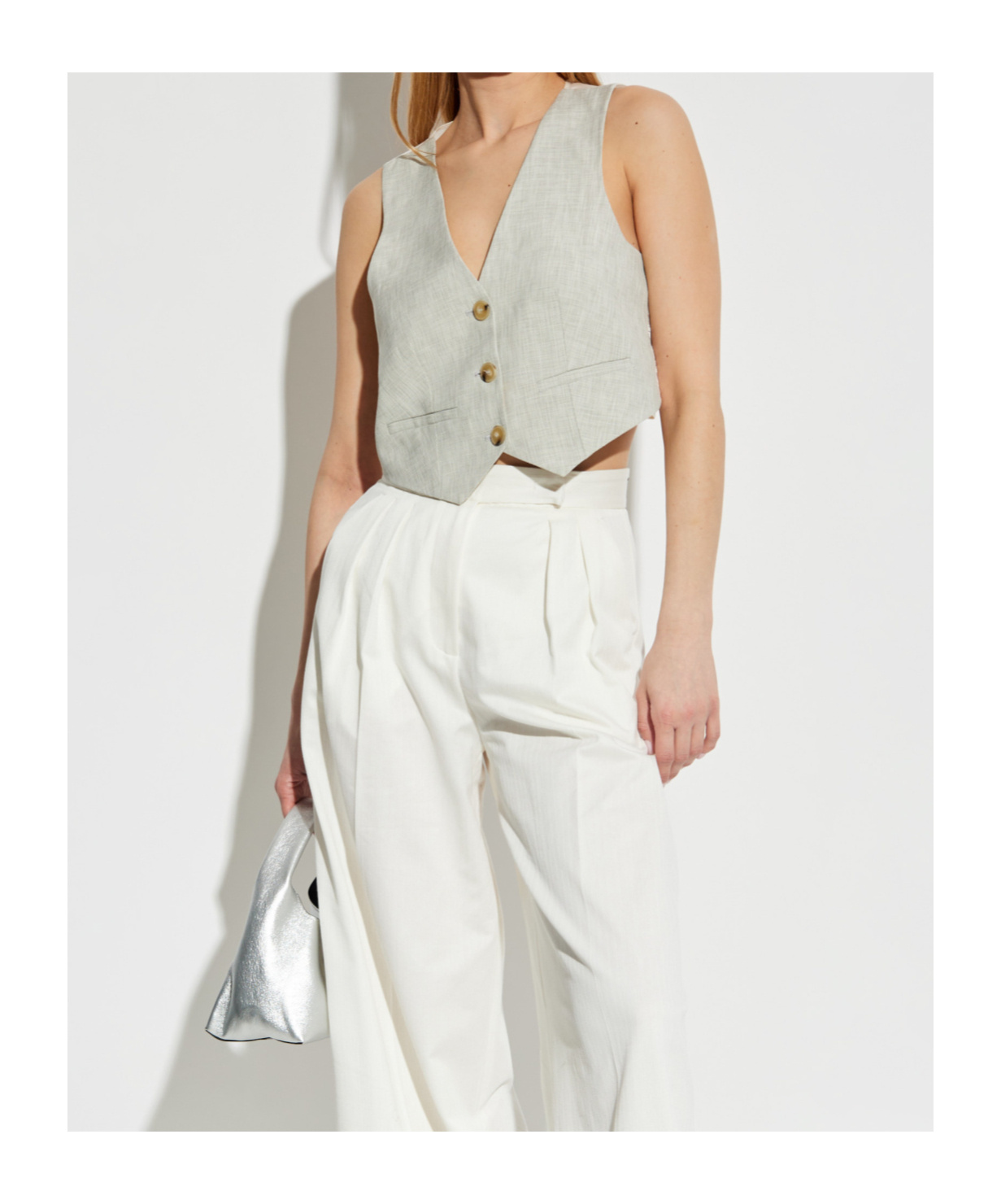 Shop Forte Forte V-neck Sleeveless Vest In White