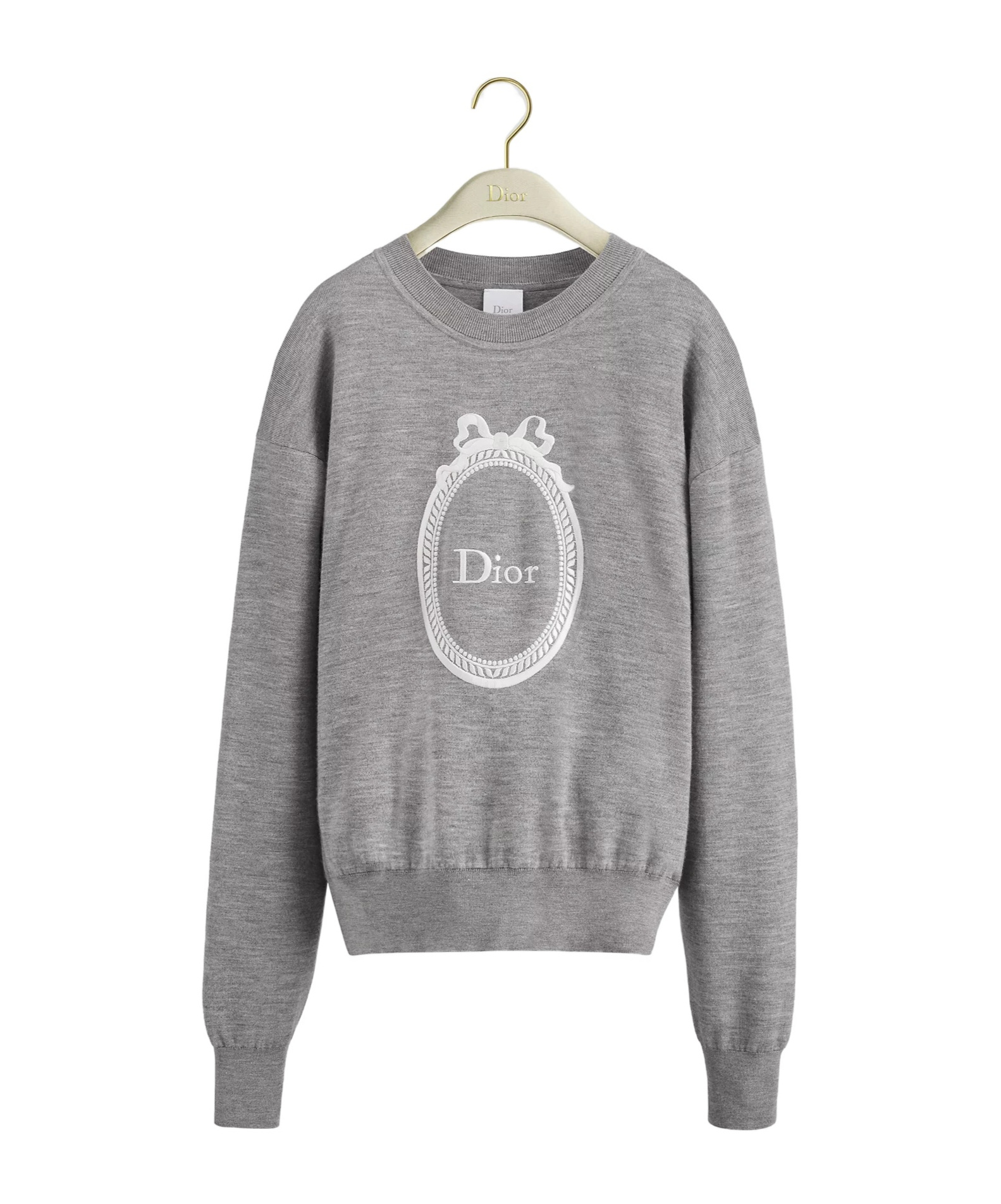 Dior Médaillon Embroidered Sweater In Gray