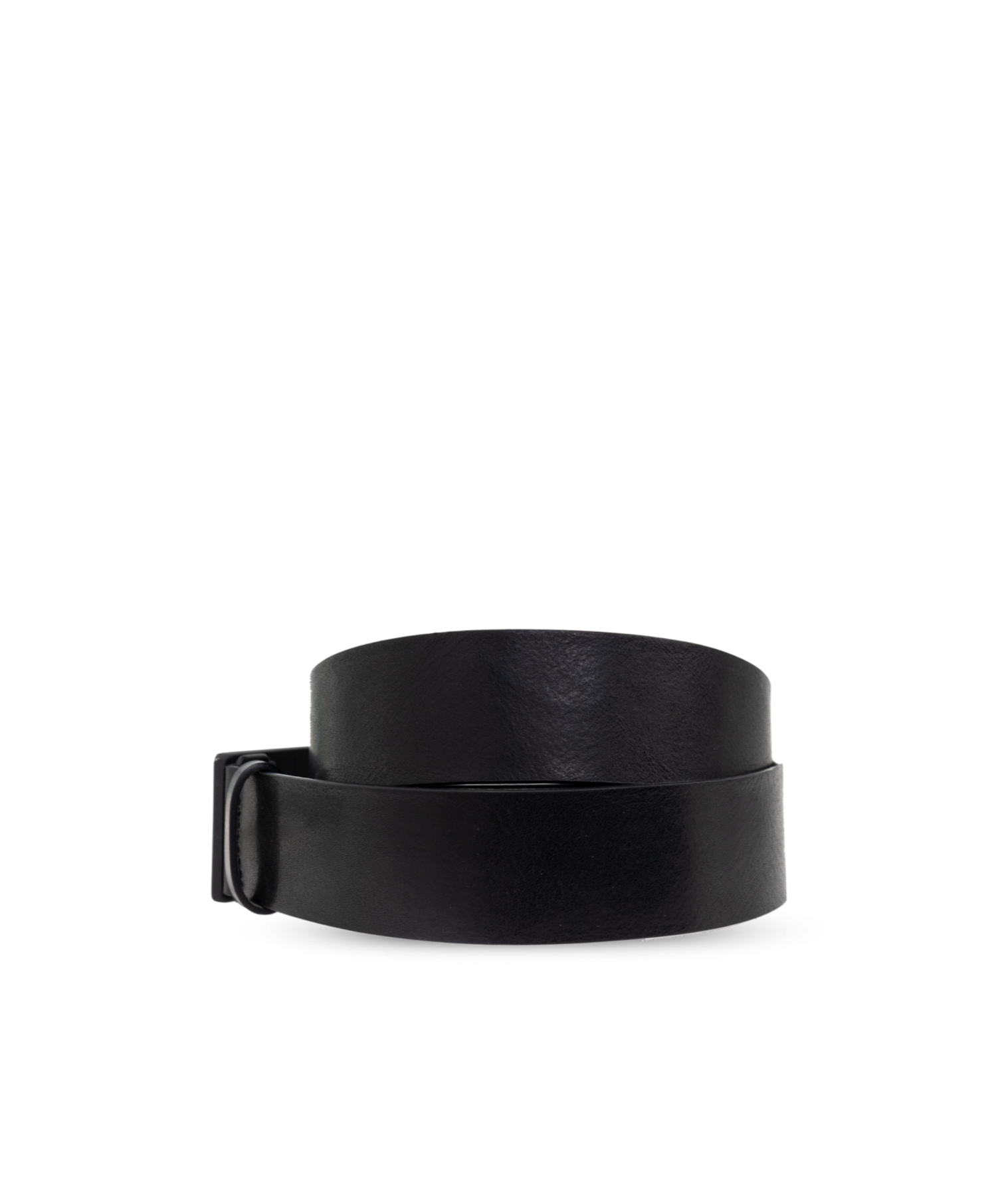 Dsquared2 Black Leather Belt With Logo Plaque Closure In Black