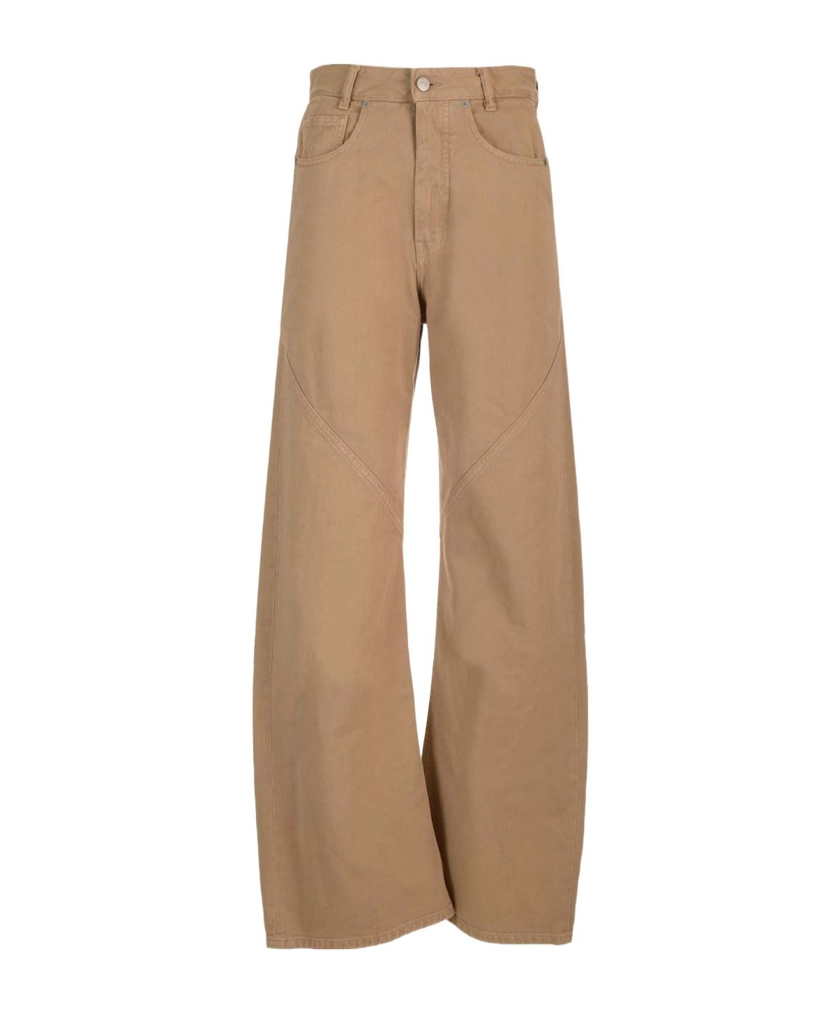 Mm6 Maison Margiela In Cotton Twill Trousers Beige In Brown