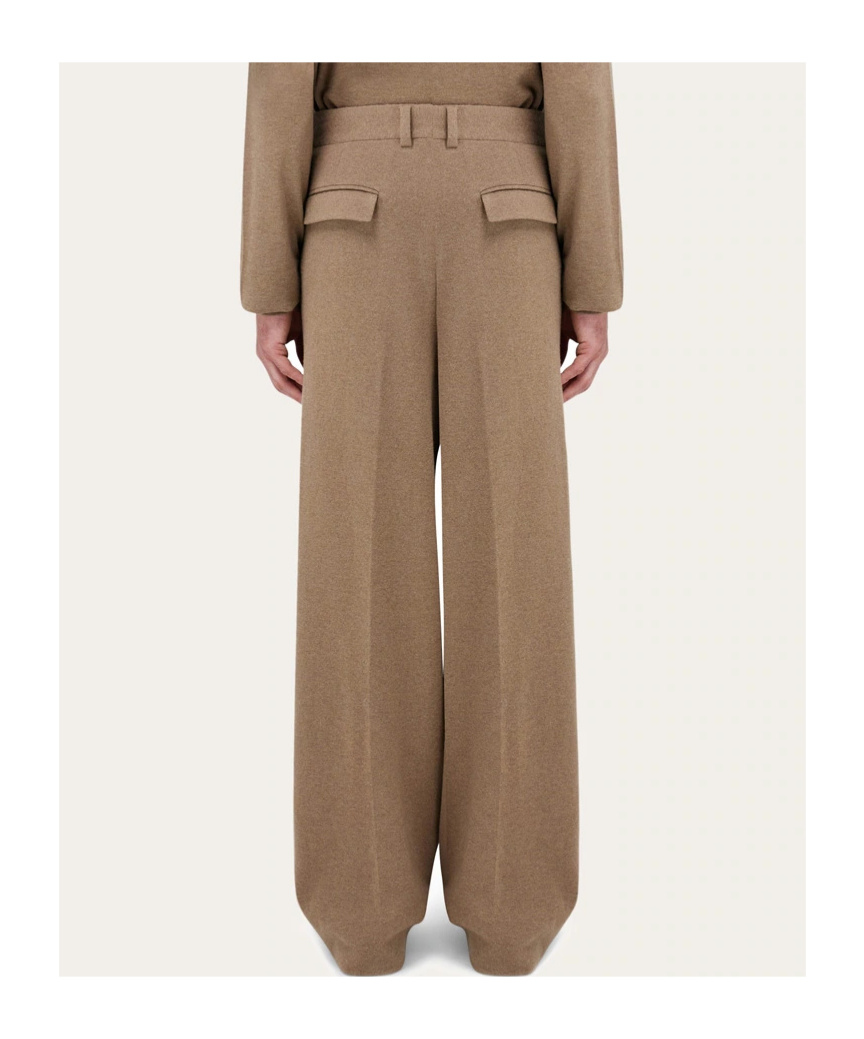 Ferragamo Wool Trousers In Brown