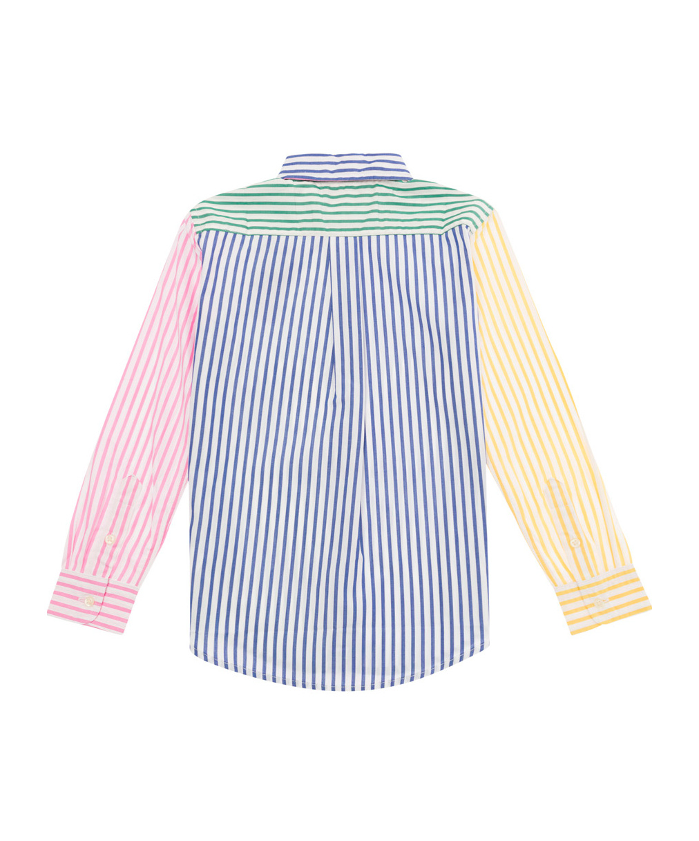 POLO RALPH LAUREN RALPH LAUREN KIDS LOGO EMBROIDERED STRIPED SHIRT