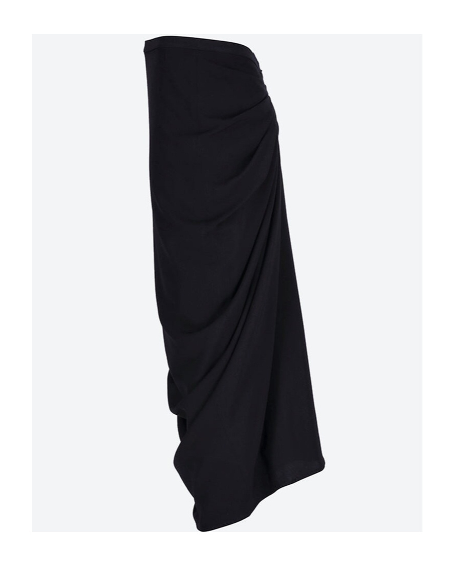 Shop Dries Van Noten Ruched Zipped Skirt In Black