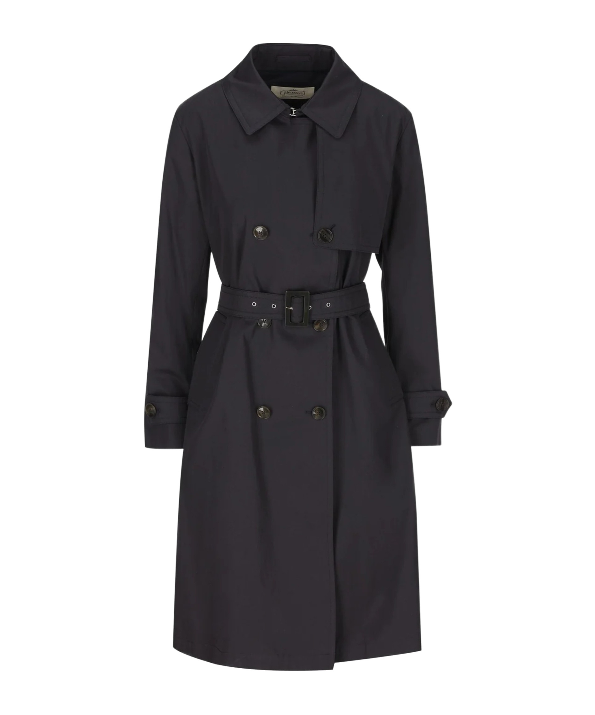 Herno Belted Trench Coat In Black