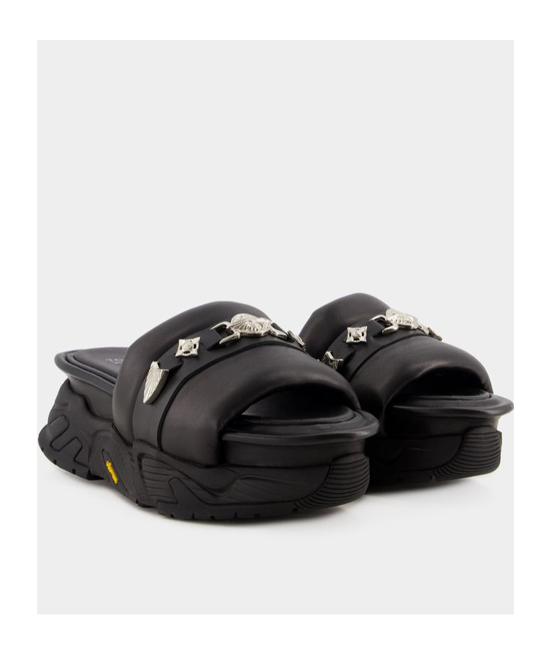 Toga Stud-embellished Flatform Sandals In Black
