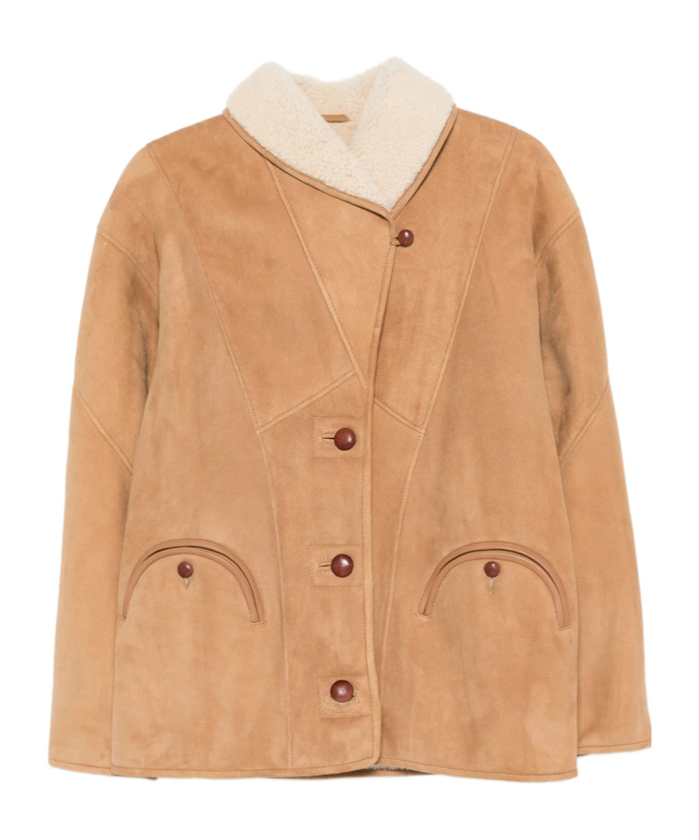 Blazé Milano Long-sleeved Leather Jacket In Brown