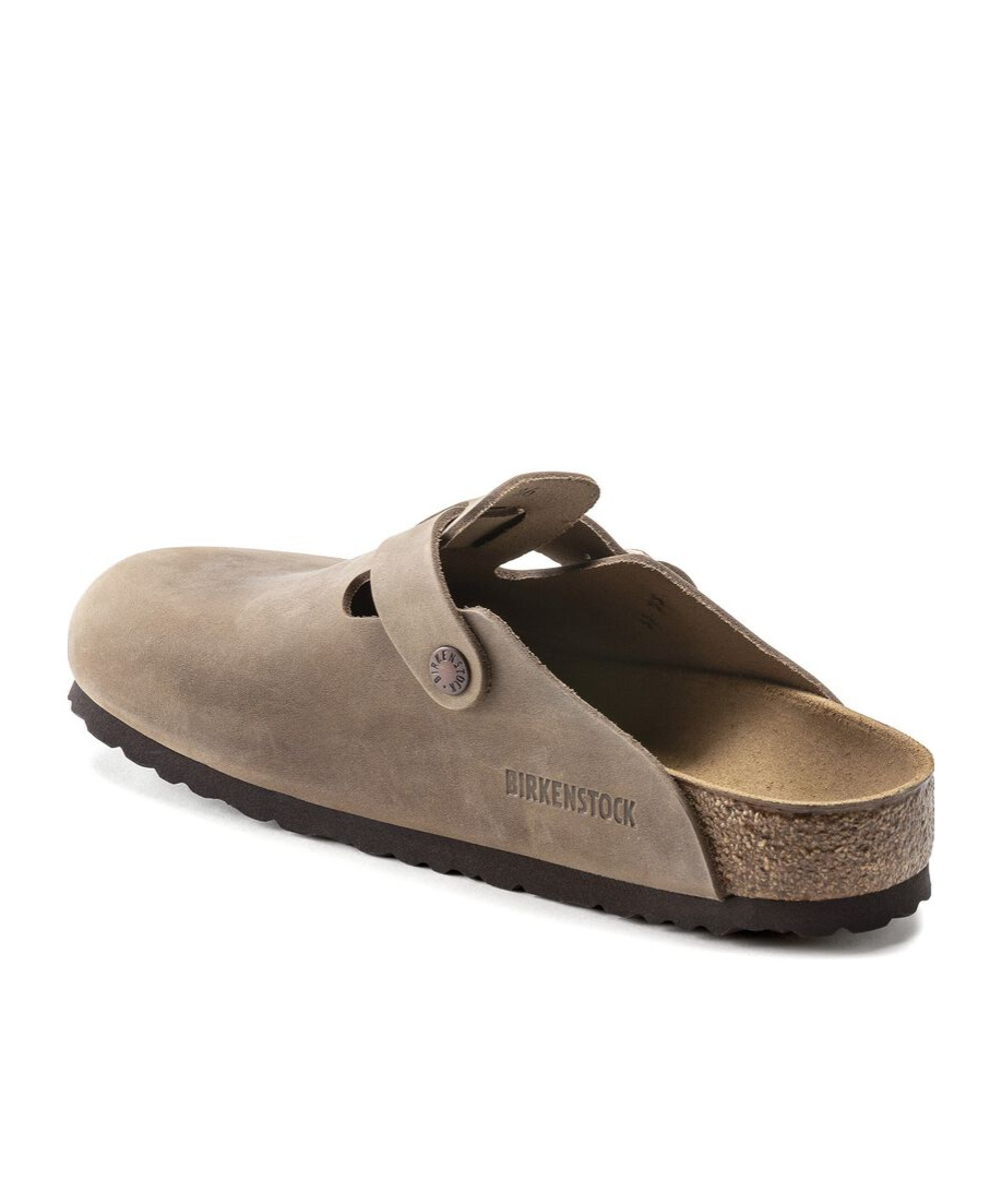 Birkenstock Boston Oiled Suede Slides In Brown