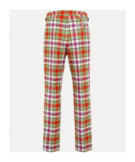 Vivienne Westwood Straight Wool Tartan Check Trousers In Multicolor