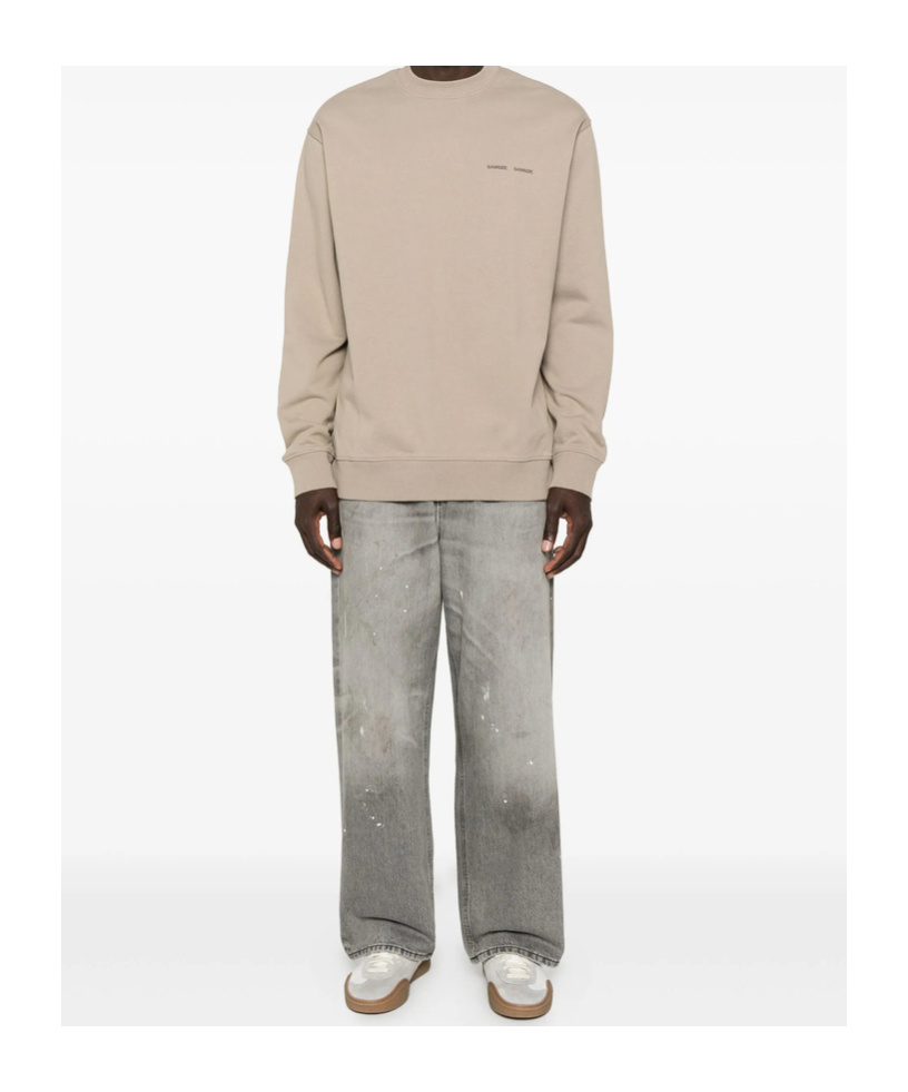 Samsoe & Samsoe Logo Long-sleeved Sweatshirt In Neutral