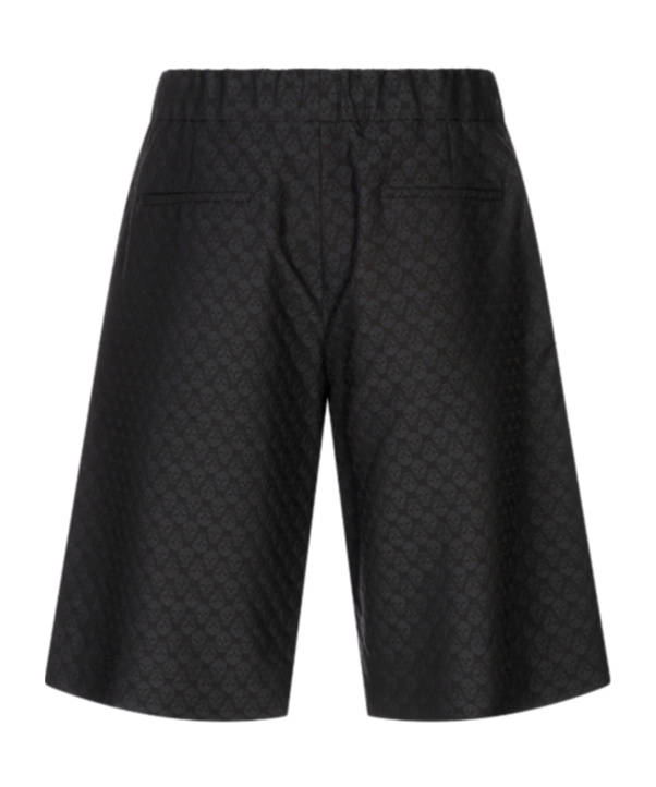 Alexander Mcqueen Skull Jacquard Pattern Shorts In Black