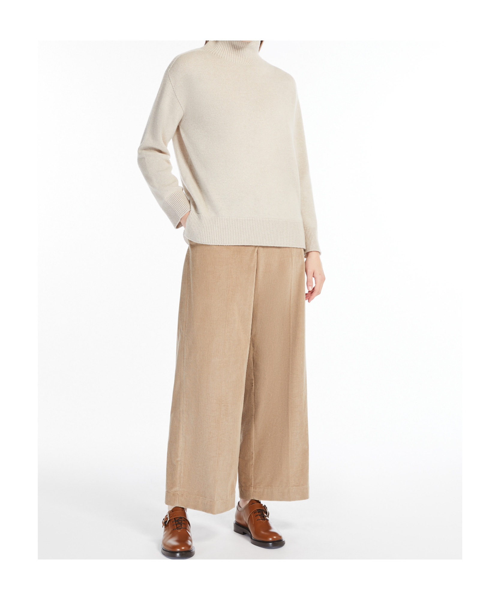 Max Mara High-necked Cashmere Sweater In White