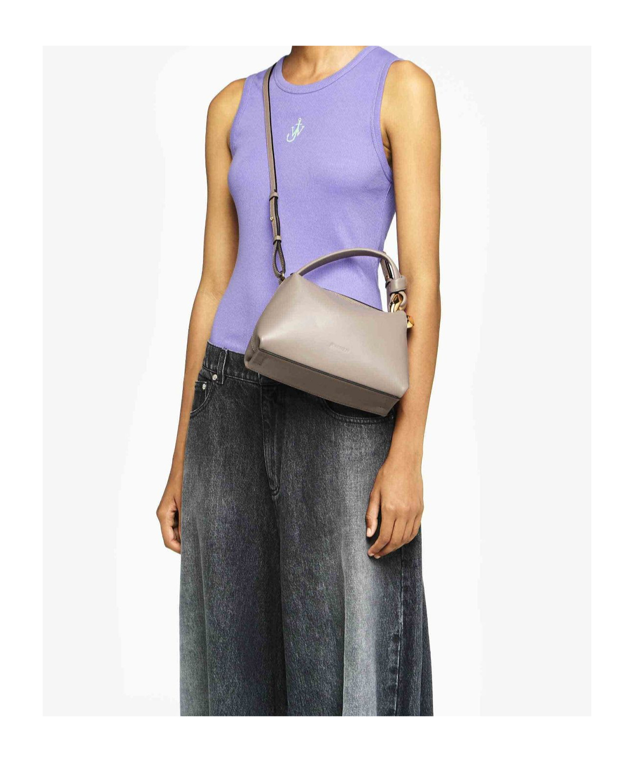 Jw Anderson Small Jwa Corner Bag - Leather Crossbody Bag In Gray