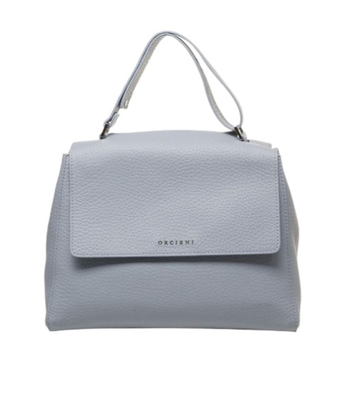 Orciani Sveva Logo Lettering Medium Shoulder Bag In Gray