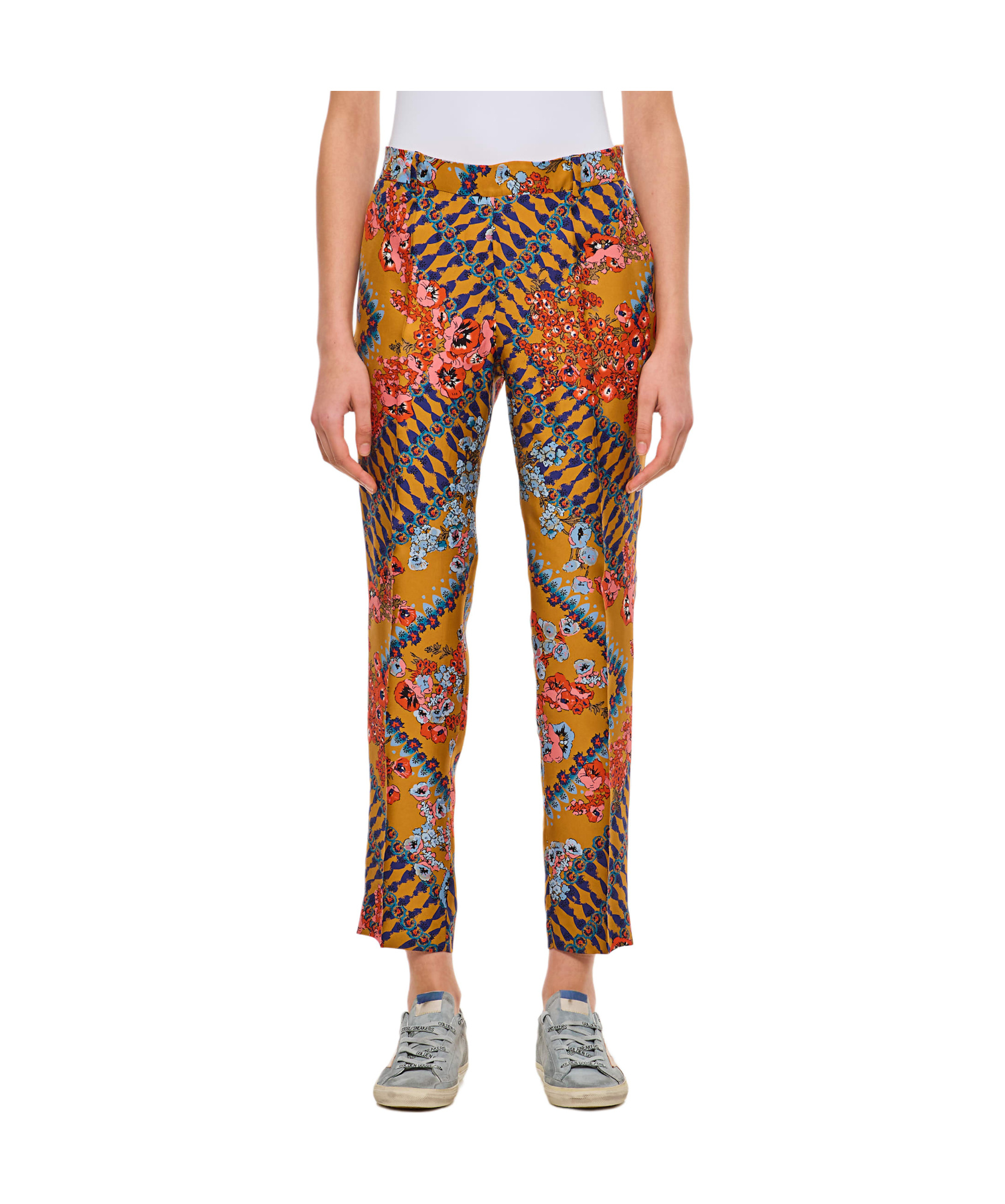 Alberto Biani Belt Loops Slacks In Multicolor