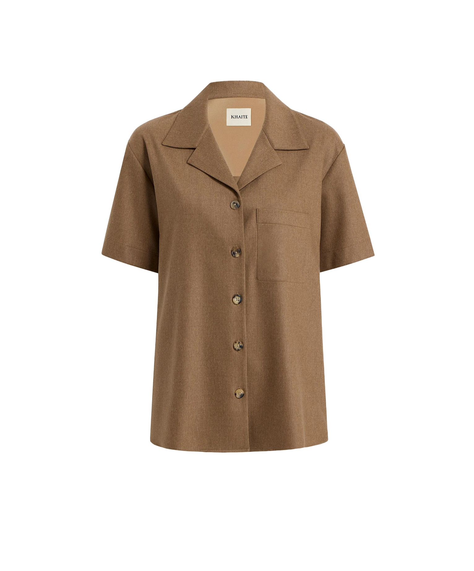 Khaite Short-sleeve Pocket Shirt In Brown