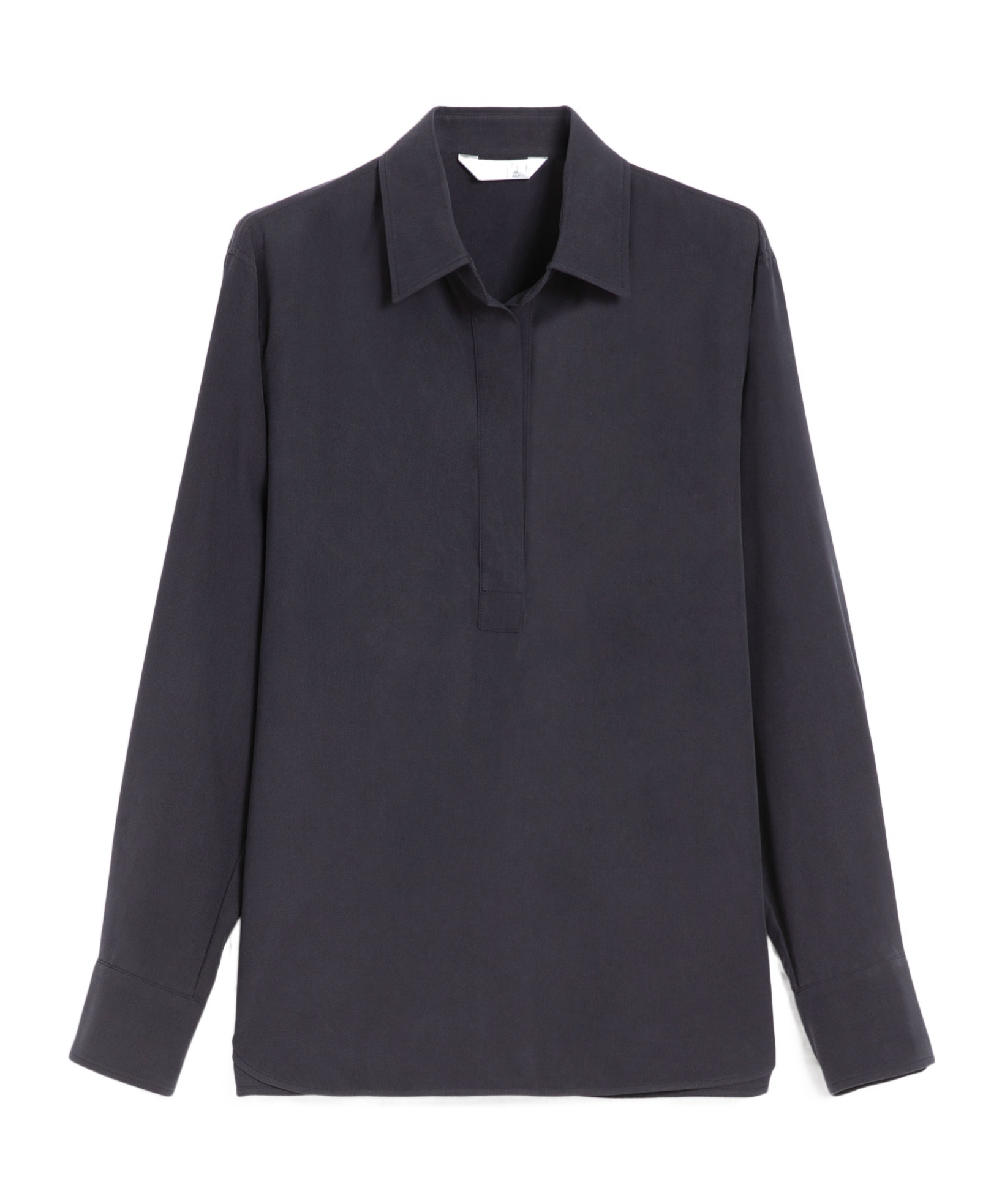 Max Mara Silk Canvas Shirt In Black