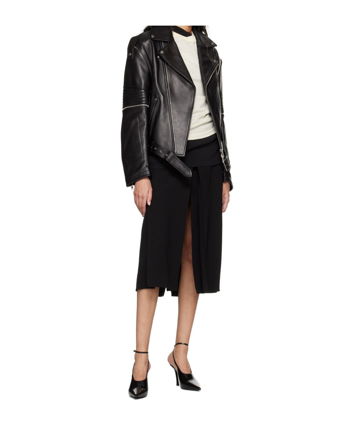Helmut Lang Long Sleeve Leather Jacket