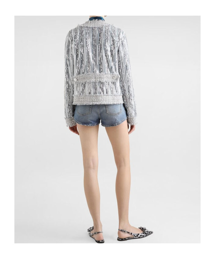 Dolce & Gabbana High-rise Denim Shorts In Gray