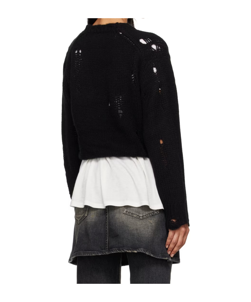 R13 Crossover Knitted Cardigan In Black