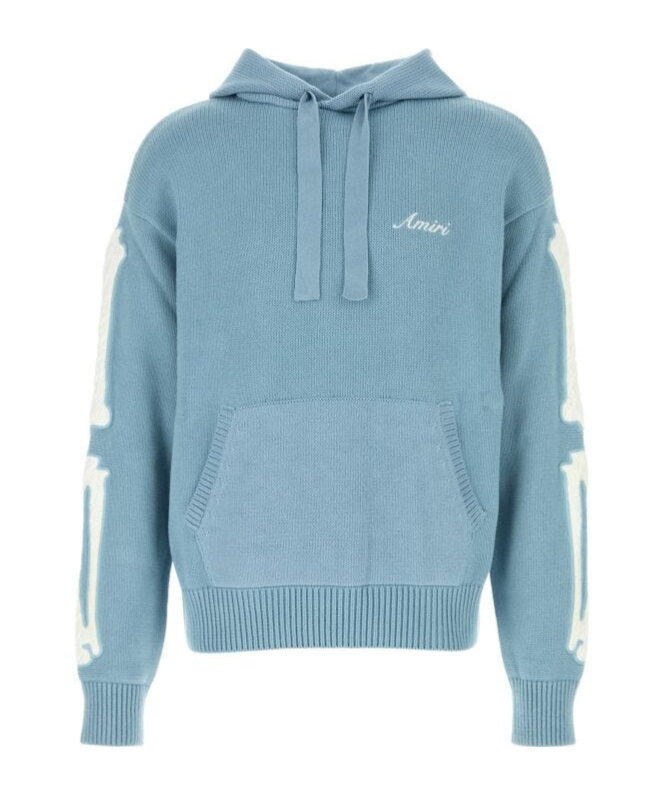 Shop Amiri Bones Hoodie In Blue
