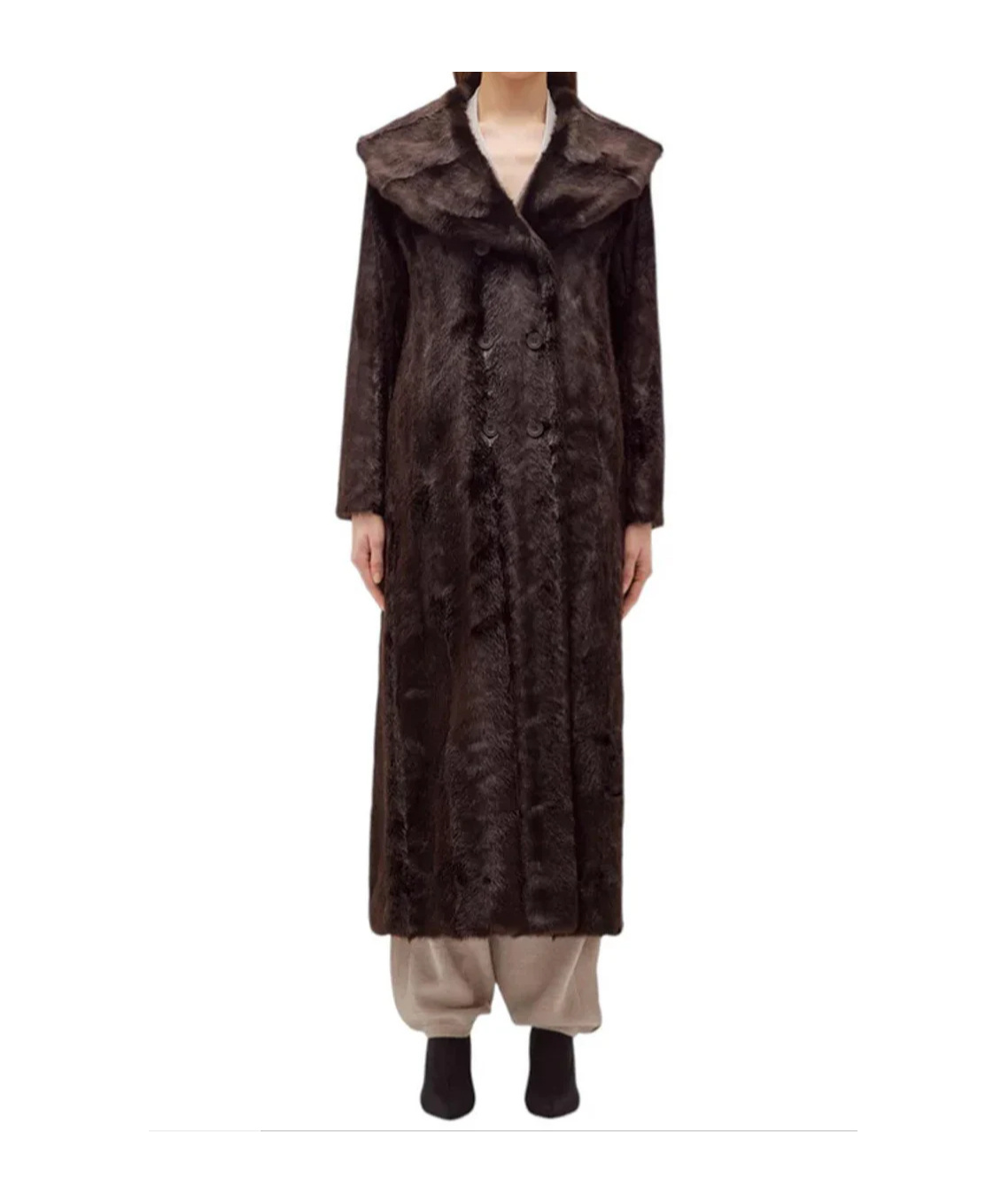 Blugirl Double-breasted Long-sleeve Coat In Black